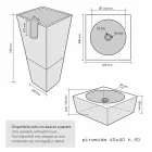 Columna Lavabo Pirámide Piedra Natural Beige Nias viadurini