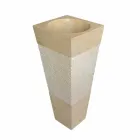 Columna Lavabo Pirámide Piedra Natural Beige Nias viadurini