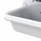 Lavabo de pared doble cuenca en la moderna cerámica Andy blanco viadurini