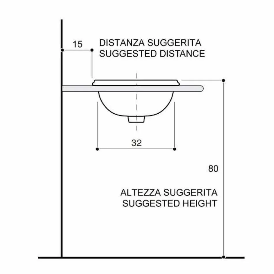 Fregadero empotrado barroco empotrado en arcilla fuego hecho en Italia, Otis viadurini