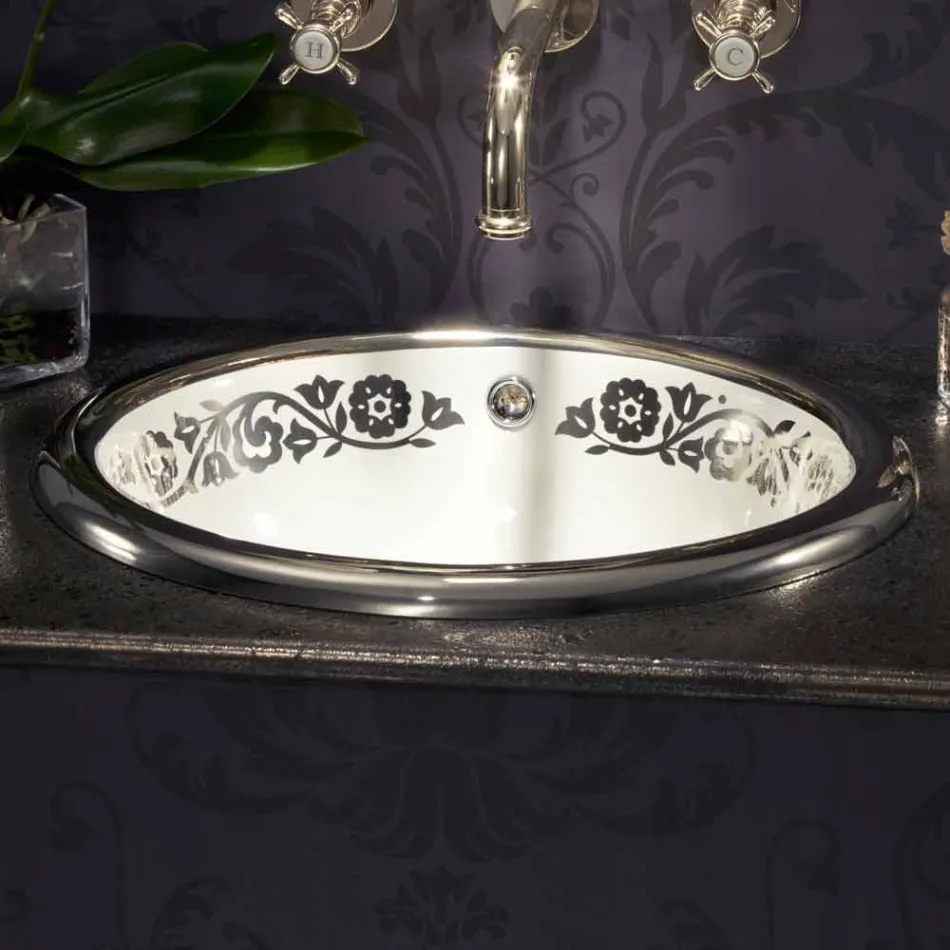 Fregadero empotrado barroco empotrado en arcilla fuego hecho en Italia, Otis viadurini