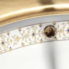 Fregadero empotrado de diseño barroco en arcilla fuego hecho en Italia, Egeo viadurini