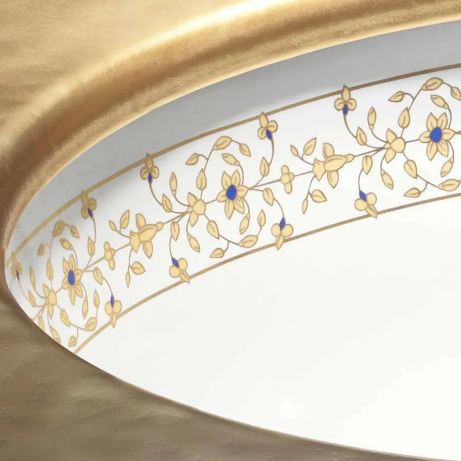 Fregadero empotrado de diseño barroco en arcilla fuego hecho en Italia, Egeo viadurini