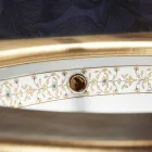 Fregadero empotrado de diseño barroco en arcilla fuego hecho en Italia, Egeo viadurini