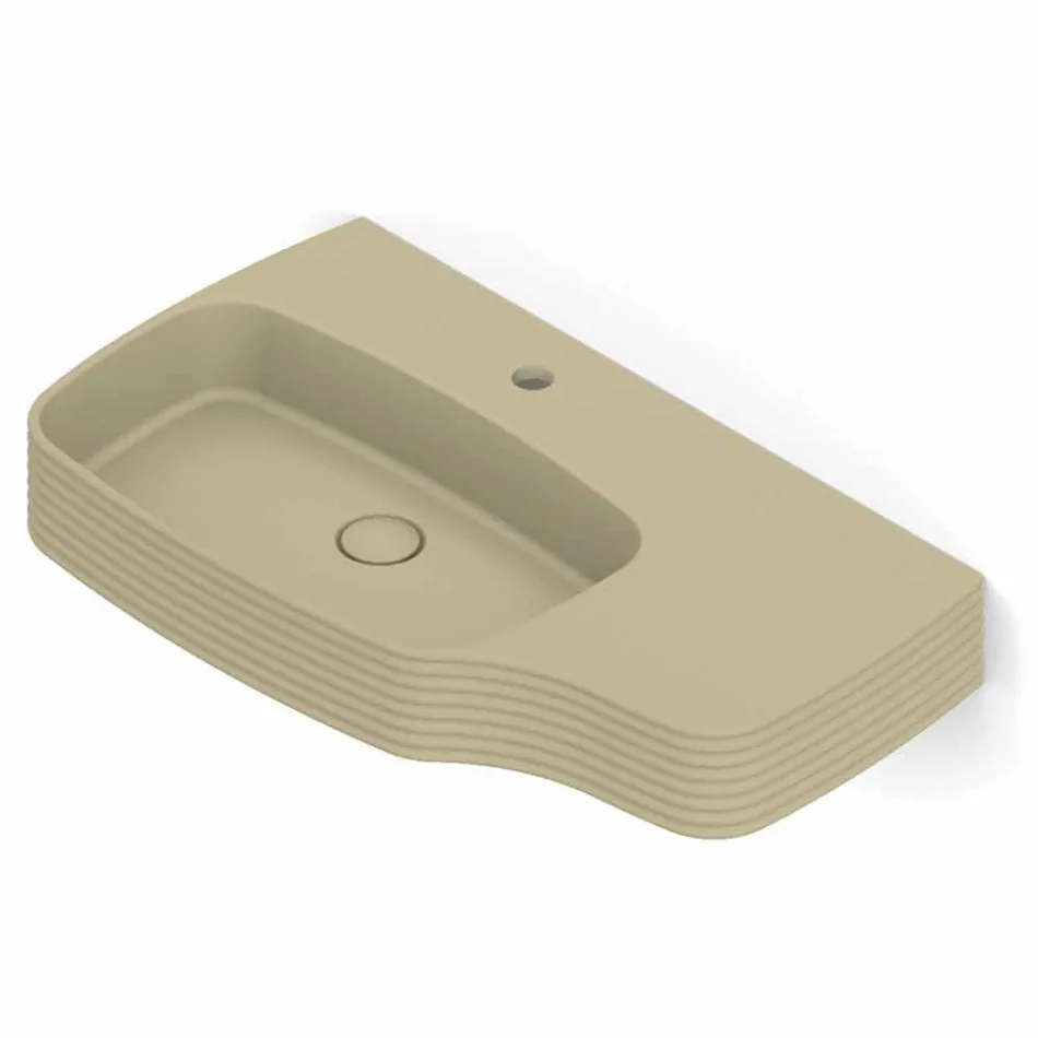 Moderno lavabo suspendido de cerámica hecho en Italia, Hamlet viadurini