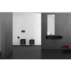 Moderno lavabo suspendido de cerámica hecho en Italia, Hamlet viadurini