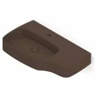 Moderno lavabo suspendido de cerámica hecho en Italia, Hamlet viadurini