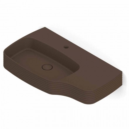 Moderno lavabo suspendido de cerámica hecho en Italia, Hamlet viadurini