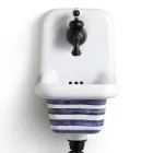 Lavabo de pared de cerámica con motivos de diseño moderno 26 cm - Jordan viadurini