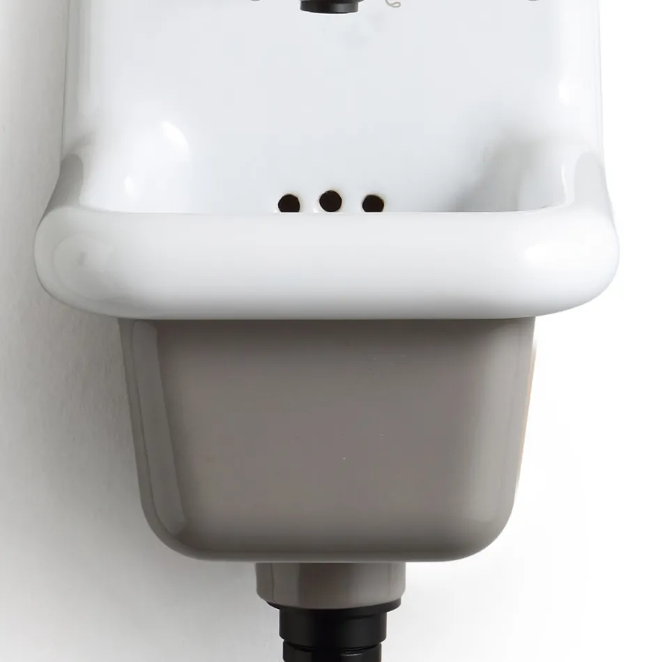 Lavabo de pared de cerámica con motivos de diseño moderno 26 cm - Jordan viadurini