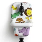 Lavabo de pared de cerámica con motivos de diseño moderno 26 cm - Jordan viadurini