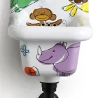 Lavabo de pared de cerámica con motivos de diseño moderno 26 cm - Jordan viadurini