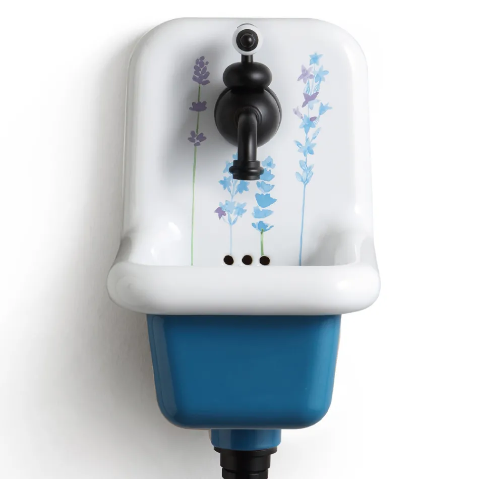 Lavabo de pared de cerámica con motivos de diseño moderno 26 cm - Jordan viadurini