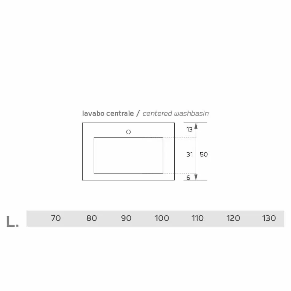 Fregadero colgante moderno en Luxolid hecho en Italia, Ruffano viadurini