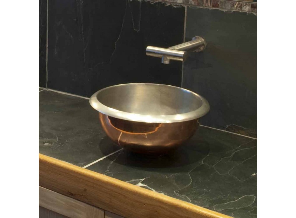 cobre soporte de diseño lavabo con acabado de níquel satinado Pura viadurini