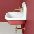 Lavabo suspendido para baño en cerámica blanca y coloreada 42 cm - Meridiano viadurini