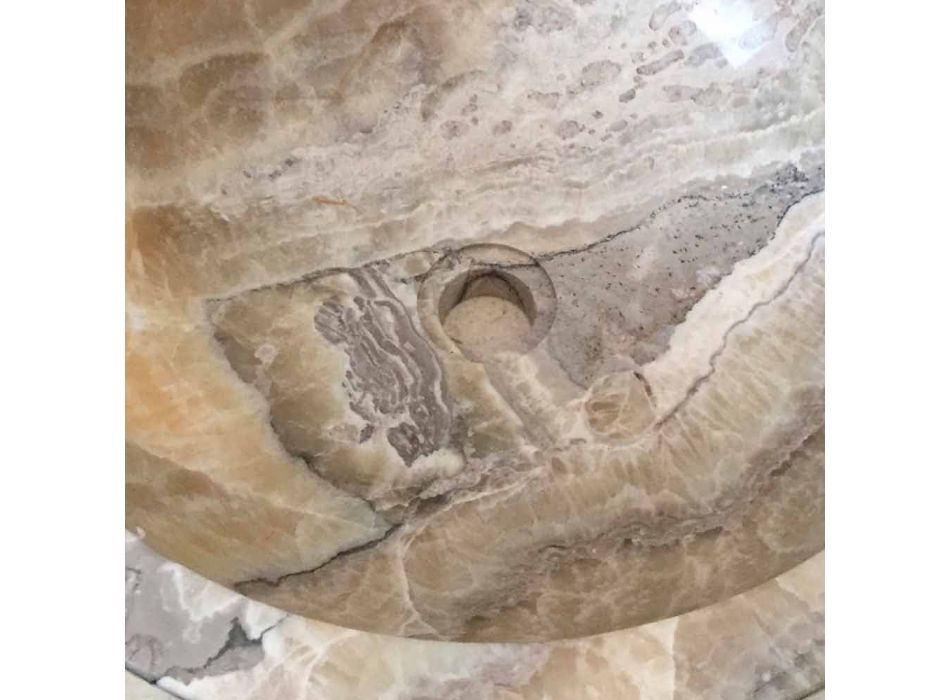Lavabo sobre encimera de piedra natural de ónix Ana, hecho a mano viadurini