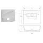 Lavabo de baño sobre encimera de superficie sólida blanco con desagüe oculto - Sider viadurini