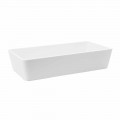 Lavabo sobre encimera rectangular en acabado Solid Surface blanco - Sider