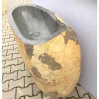 Lavabo de baño de diseño en piedra natural Mar, pieza única viadurini