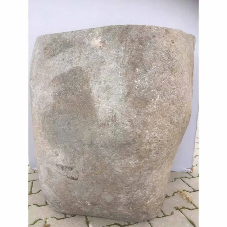 Lavabo de baño de diseño en piedra natural Mar, pieza única viadurini