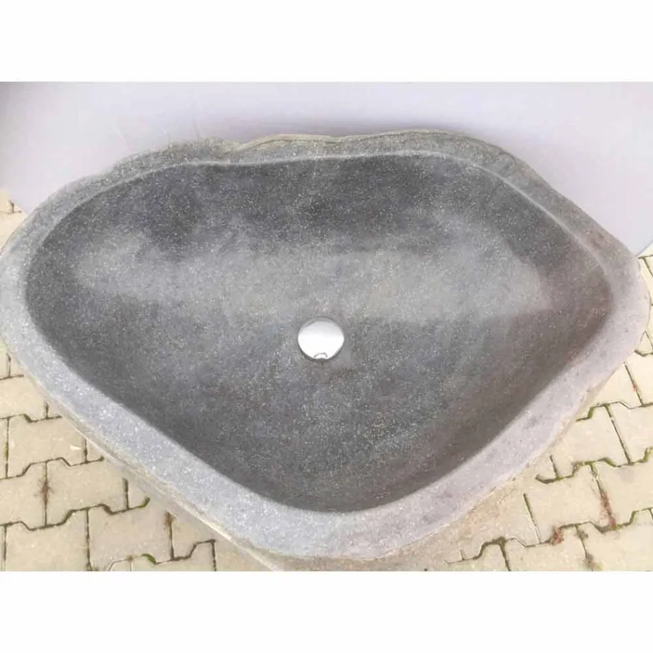 Lavabo de baño de diseño en piedra natural Mar, pieza única viadurini