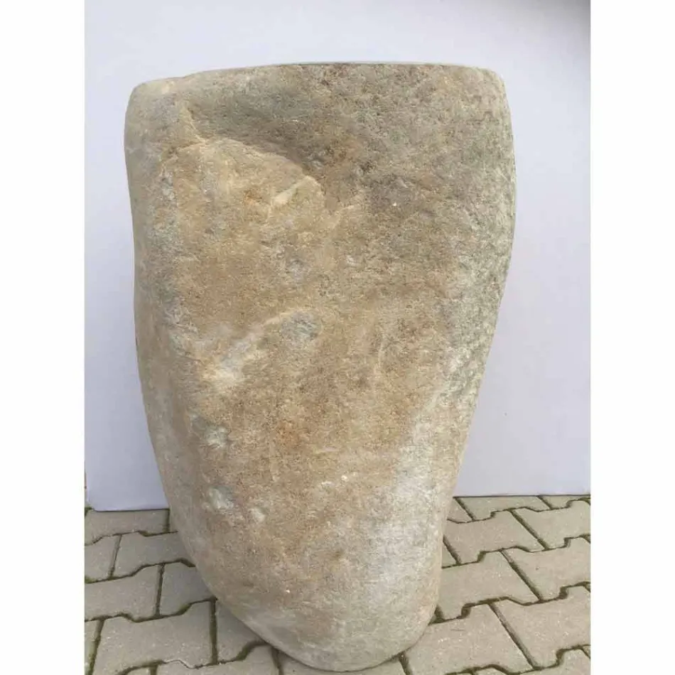 Lavabo de baño de diseño en piedra natural Mar, pieza única viadurini