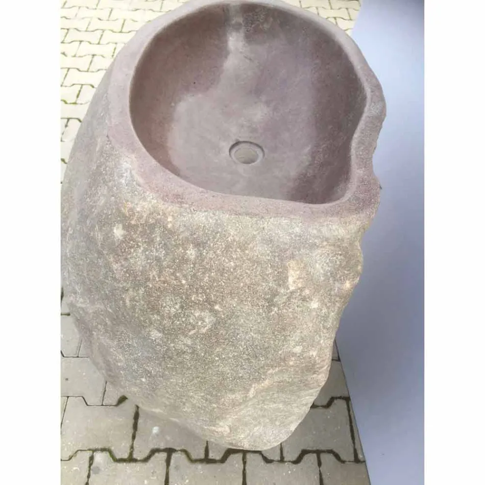 Lavabo de baño de diseño en piedra natural Mar, pieza única viadurini