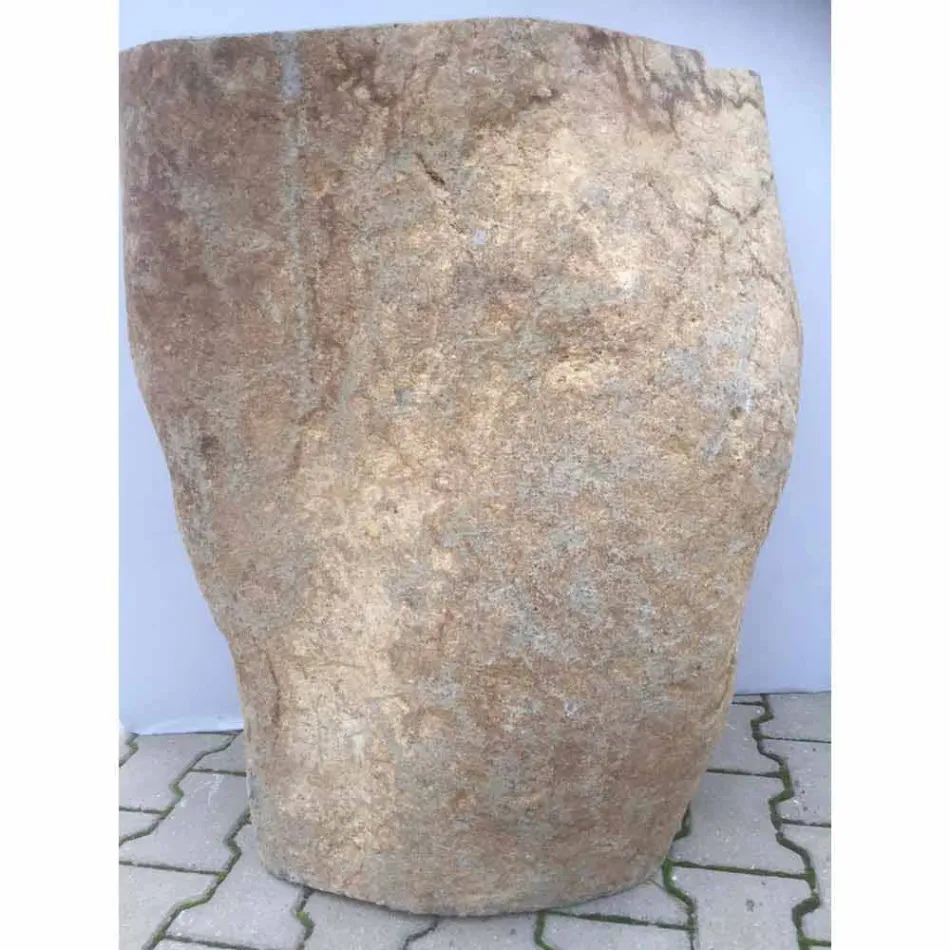 Lavabo de baño de diseño en piedra natural Mar, pieza única viadurini