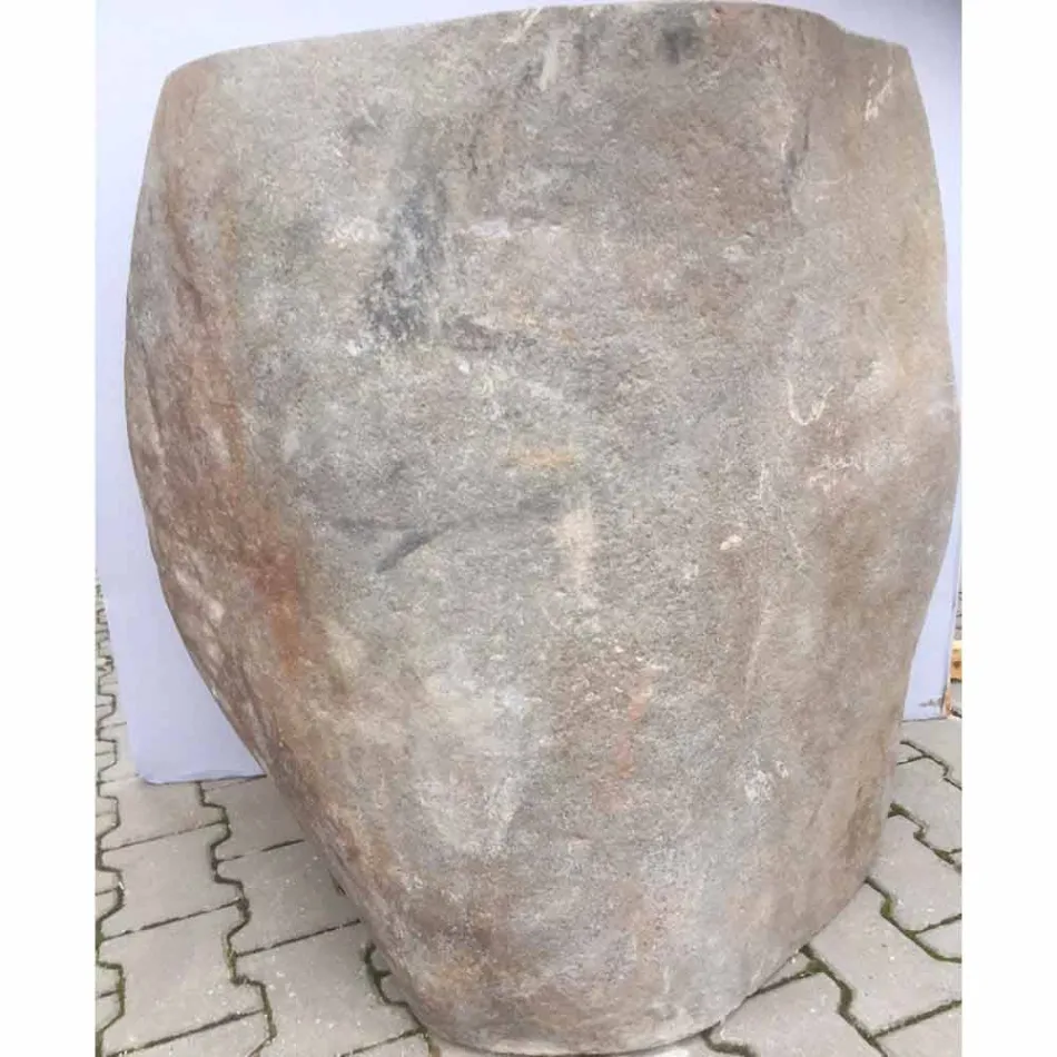 Lavabo de baño de diseño en piedra natural Mar, pieza única viadurini