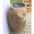 Lavabo de baño de diseño en piedra natural Mar, pieza única viadurini