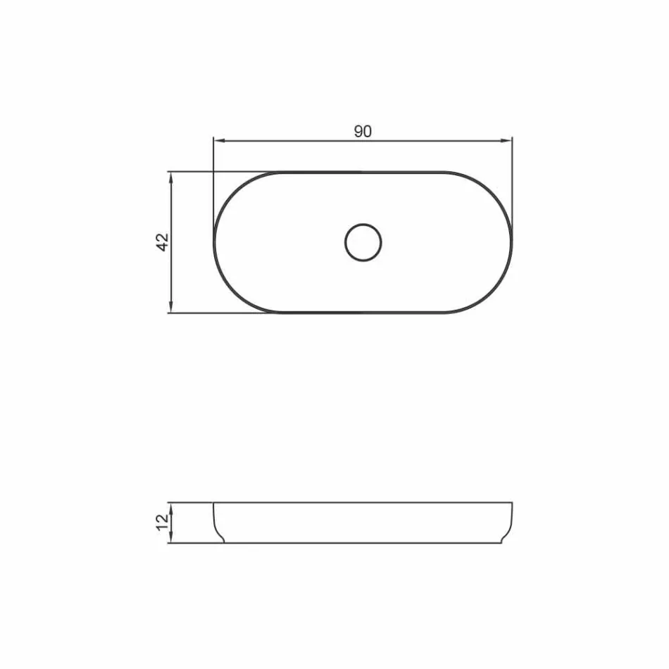 Lavabo de baño de diseño moderno hecho en Italia por Dalmine Maxi viadurini