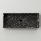 Lavabo de baño en gres porcelánico efecto mármol Made in Italy - Ludmilla viadurini