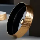 Lavabo de baño en gres porcelánico torneado a mano Made in Italy - Dardos viadurini