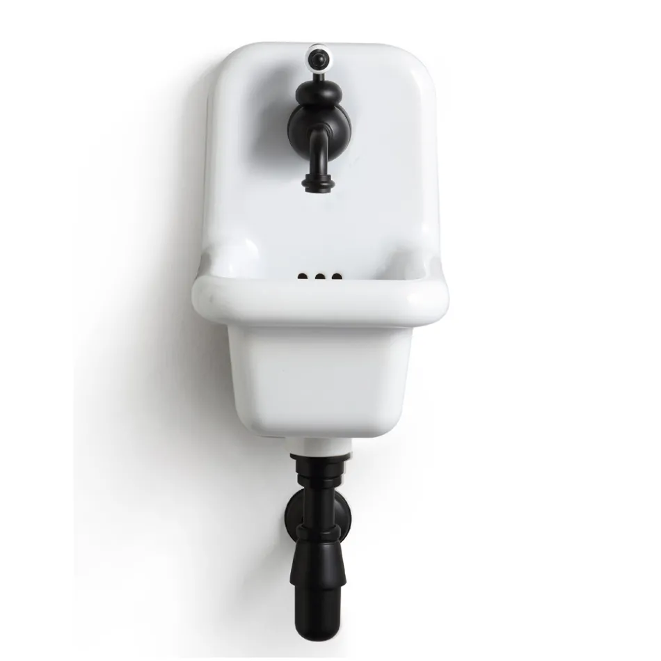 Lavabo de baño suspendido en cerámica coloreada de diseño moderno 26 cm - Jordan viadurini