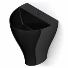 Fregadero de pared cerámico moderno para baño hecho en Italia, Fiorello viadurini