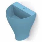 Fregadero de pared cerámico moderno para baño hecho en Italia, Fiorello viadurini