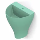 Fregadero de pared cerámico moderno para baño hecho en Italia, Fiorello viadurini