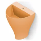 Fregadero de pared cerámico moderno para baño hecho en Italia, Fiorello viadurini