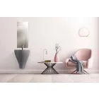 Fregadero de pared cerámico moderno para baño hecho en Italia, Fiorello viadurini