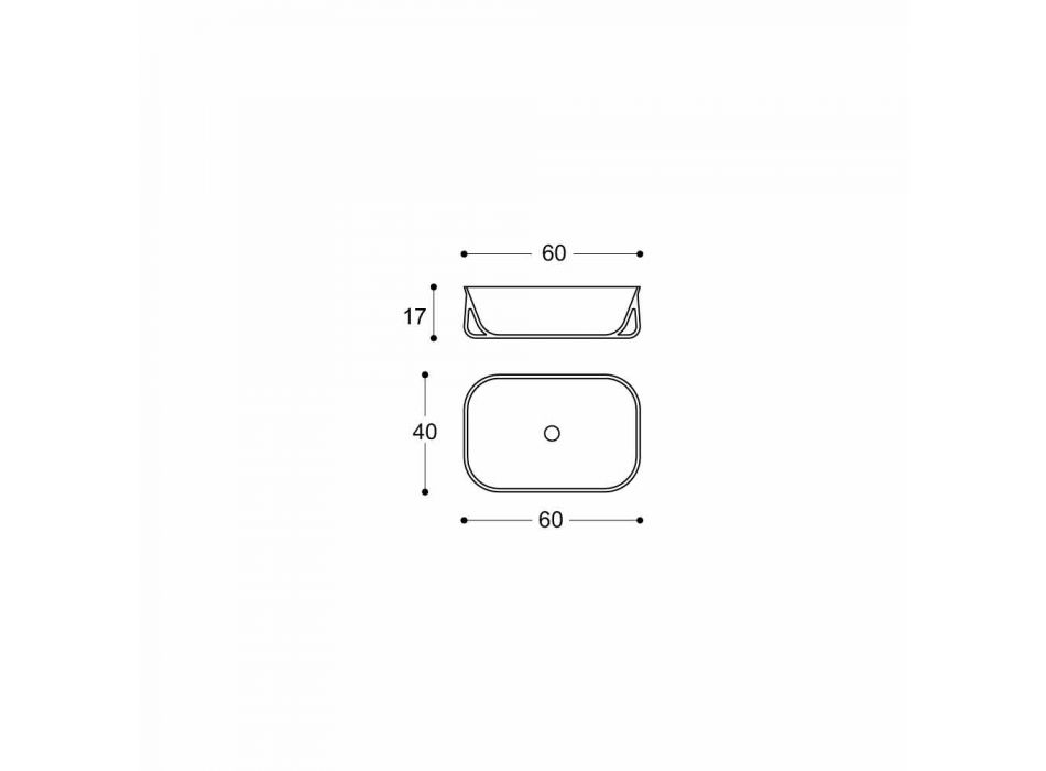 Lavabo de baño blanco rectangular con encimera de diseño moderno - Tulyp2 viadurini