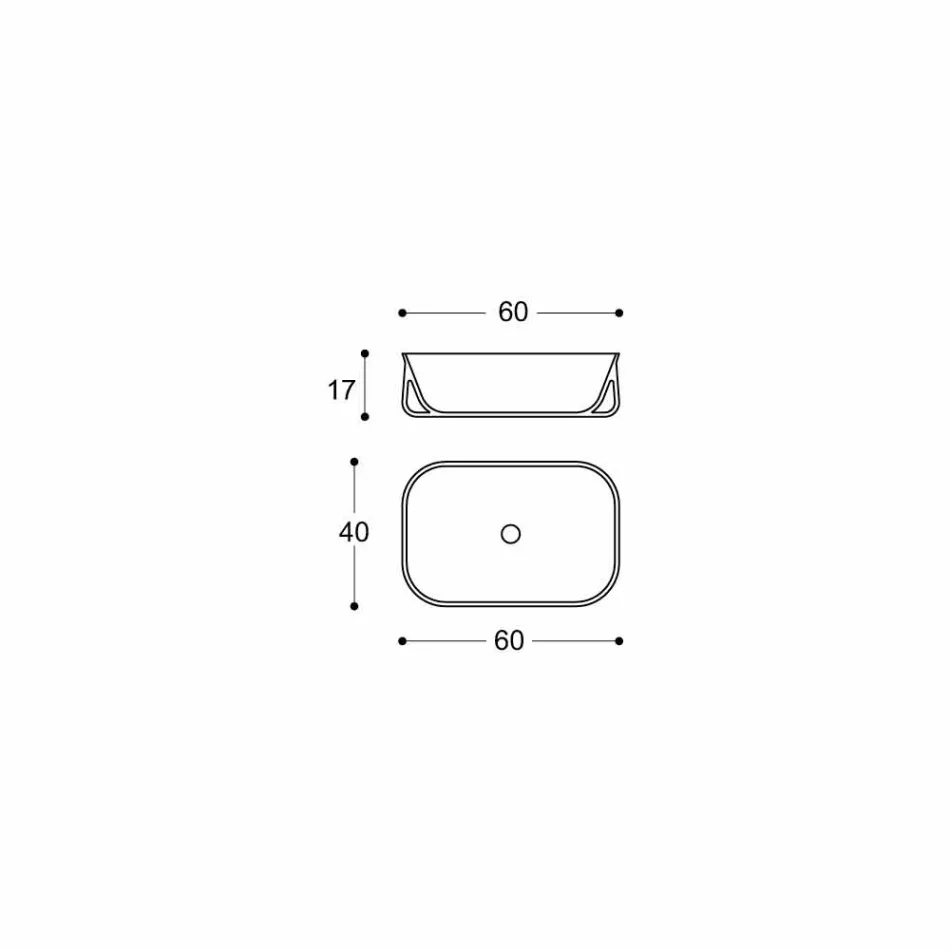 Lavabo de baño blanco rectangular con encimera de diseño moderno - Tulyp2 viadurini