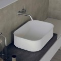 Lavabo de baño blanco rectangular con encimera de diseño moderno - Tulyp2