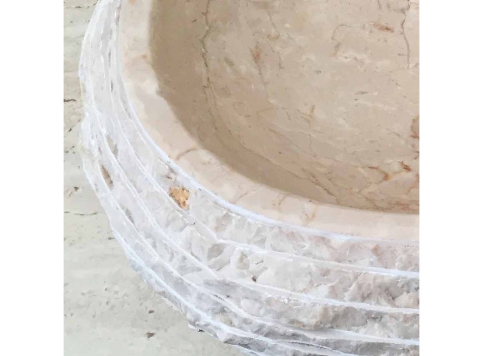 Lavabo oval blanco de Cora, hecho a mano. viadurini