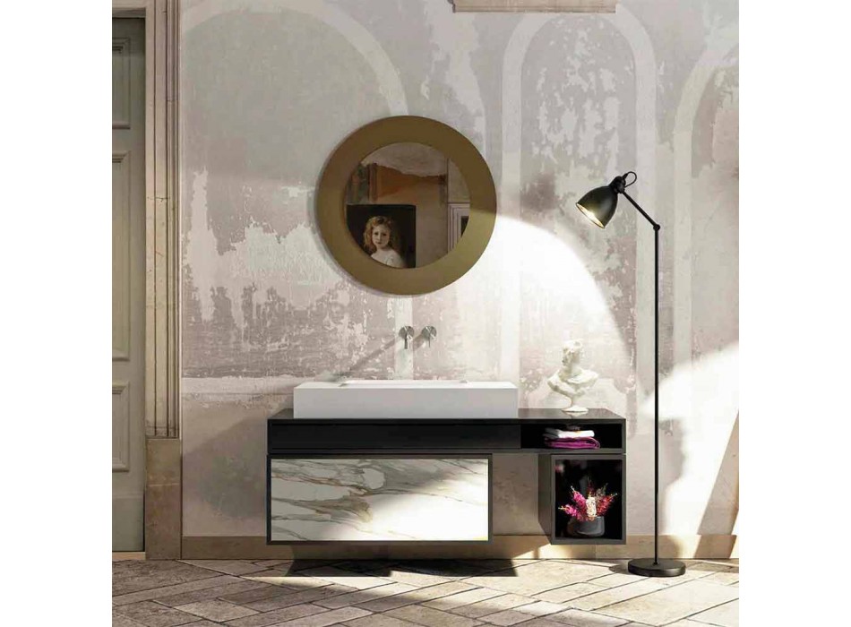 Lavabo central y encimera de baño de diseño hecho en Italia Voghera