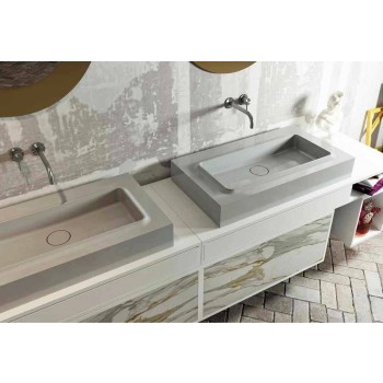 Lavabo central y encimera de baño de diseño hecho en Italia Voghera