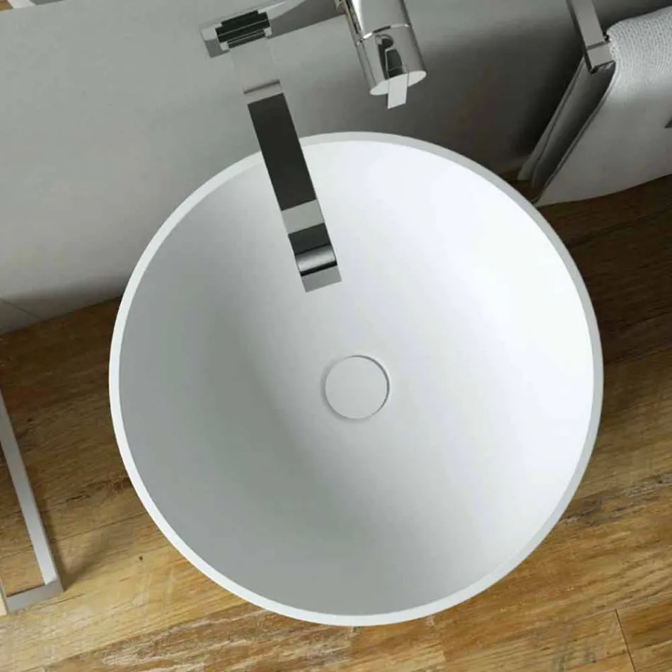 Lavabo de pie cilíndrico autoportante fabricado en Italia, Rumo viadurini