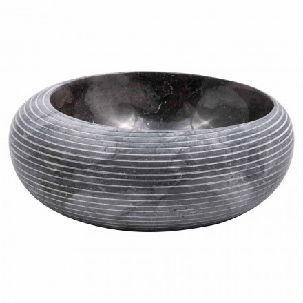 Lavabo sobre encimera de diseño circular en mármol hecho a mano, Bubbio viadurini