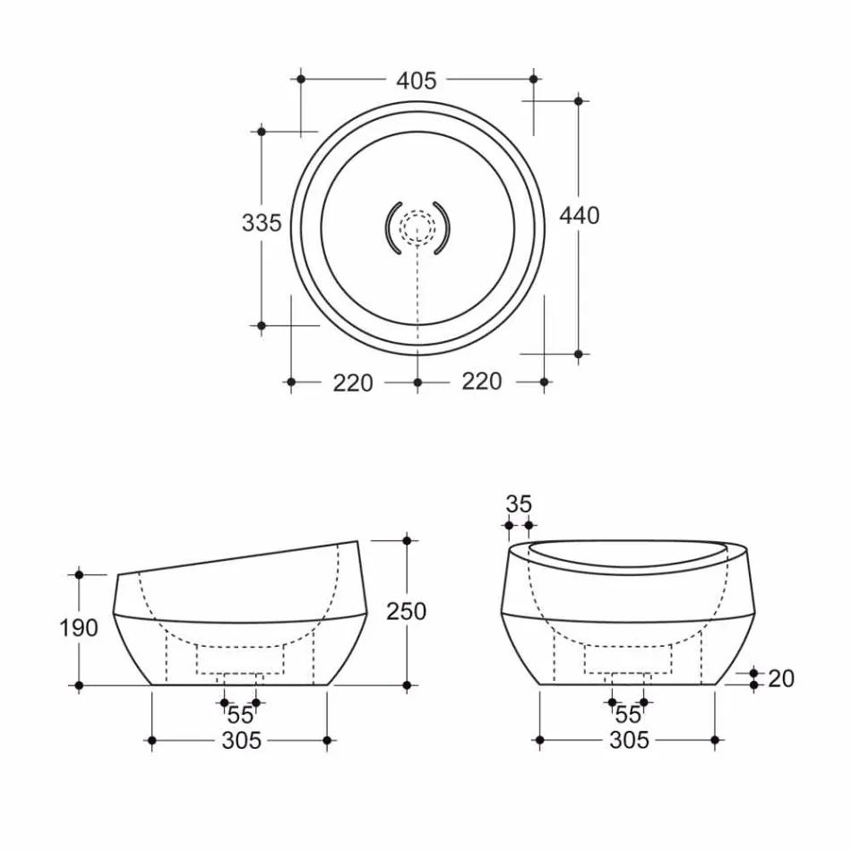 Lavabo sobre encimera de cerámica moderno hecho en Italia por Elisa viadurini