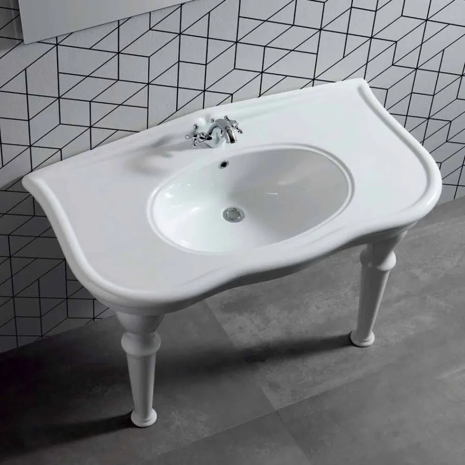 Lavabo con patas o sin cerámica L 110 cm, de Design Avise viadurini